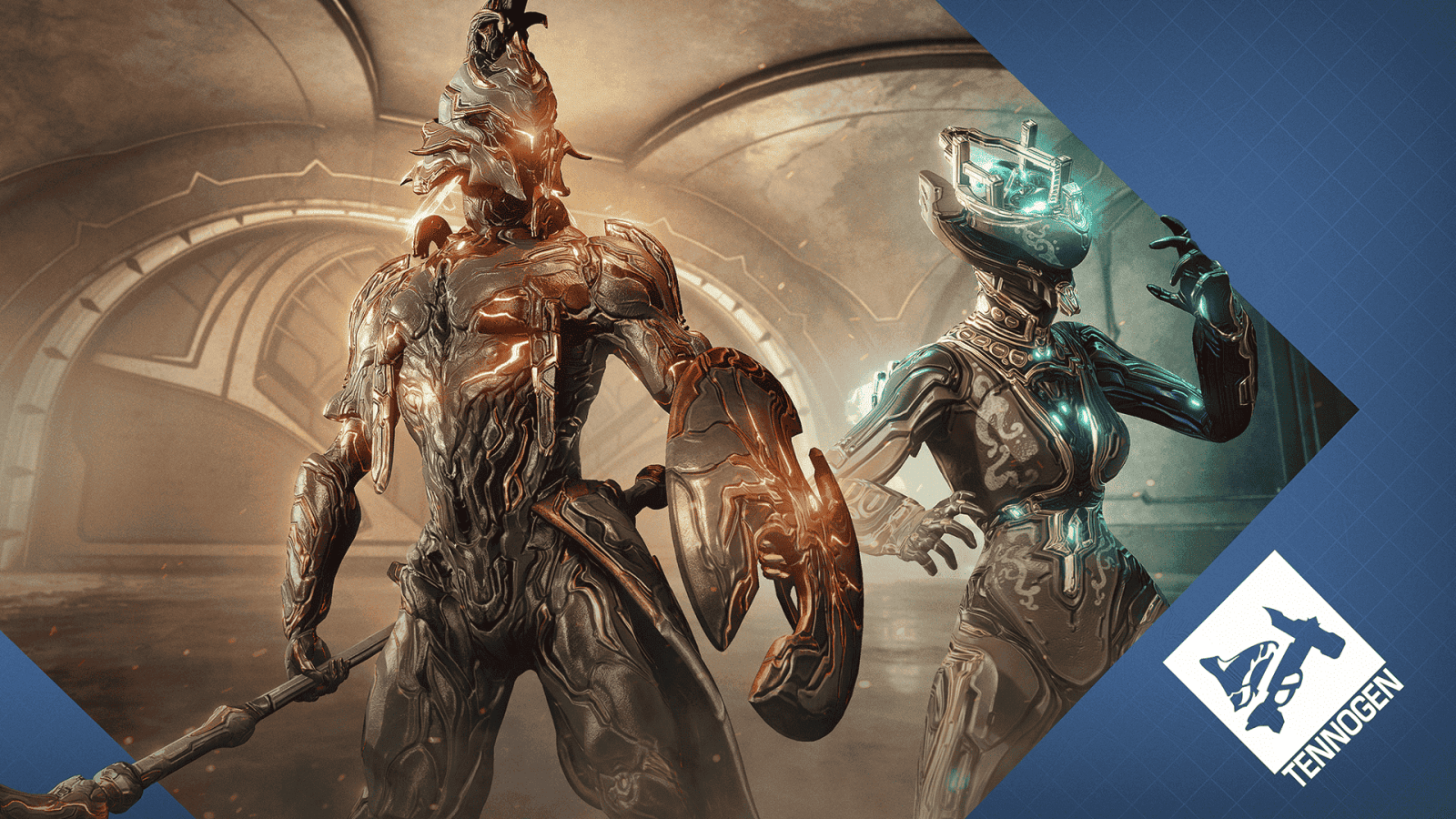 Styanax ve Nova, yeni Tennogen Görünümleriyle meydan okurcasına poz veriyor. Elinde mızrağı ve kalkanıyla Styanax Raevuz, magmatik bir hopliti andırıyor. Öte yandan, karmaşık miğferiyle Netraselle Nova, antimaddenin hem soğukkanlı hem de korkutucu bir gücü olarak beliriyor.
